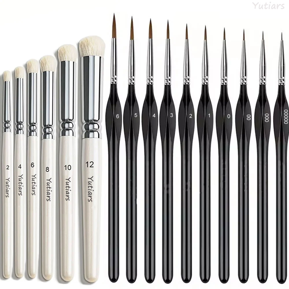 Model Kit Paint Set - Zestaw pędzli miniaturystycznych do drybrushingu, pędzle