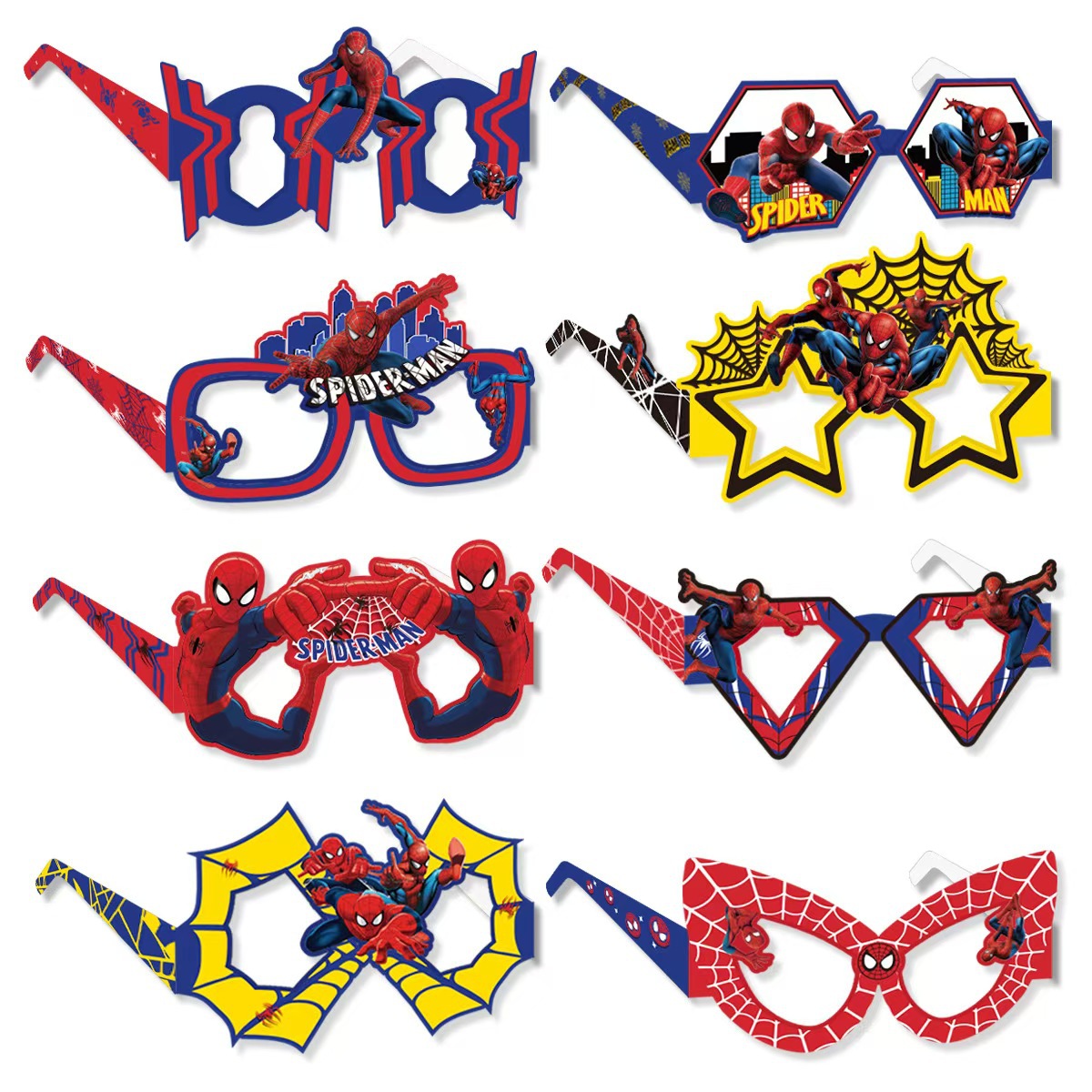 Model Kit Spiderman - 8 SZTUK Papierowe Okulary Spider-Man Ekologiczne