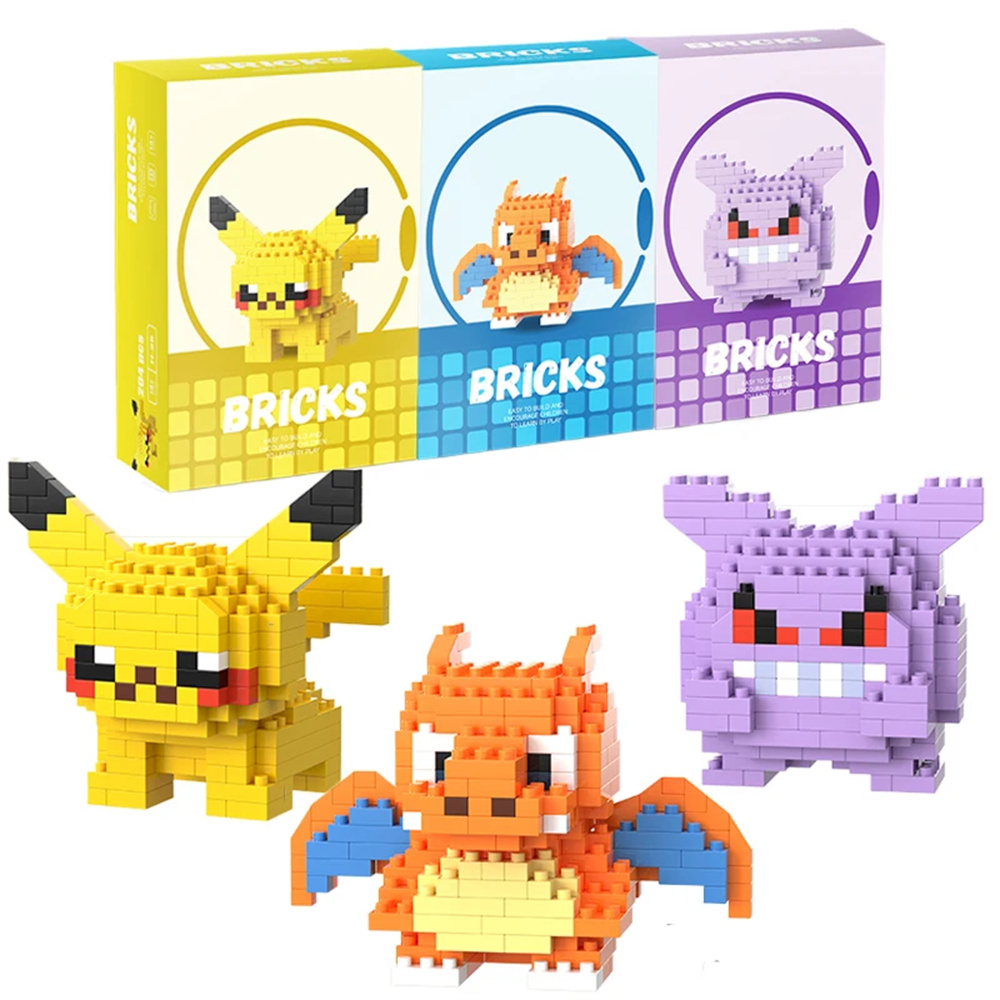 Model Kit Ikaruga - Klocki Mikro Pokemon Pikachu Dragonite Gengar