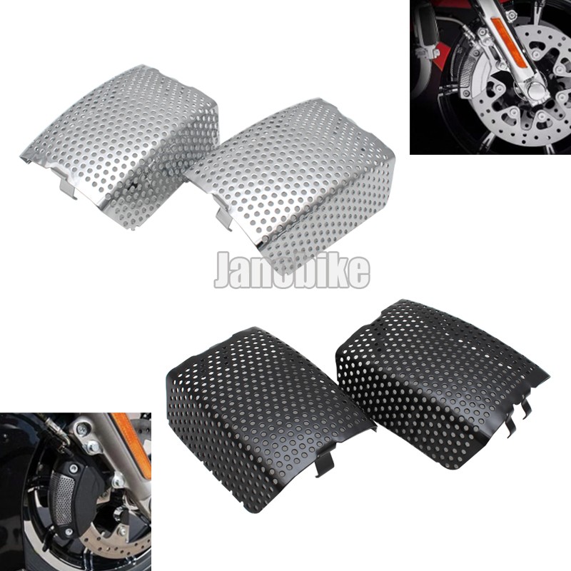 Model Kit Harley Davidson - Zestaw chromowanych/czarnych wkładek zacisków hamulca przedniego