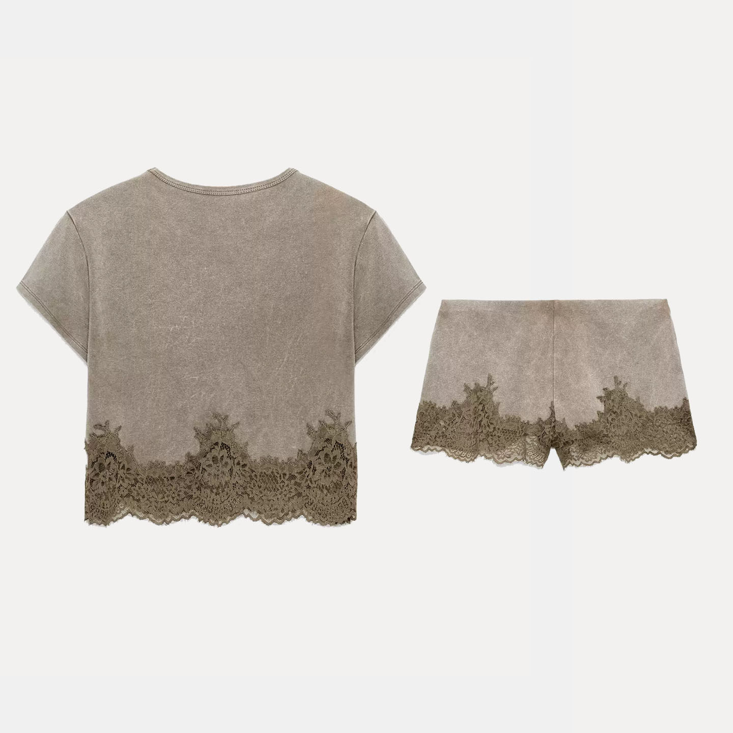 Damski krótki top z falbanką n – Wash Effect Set recenzja i cena